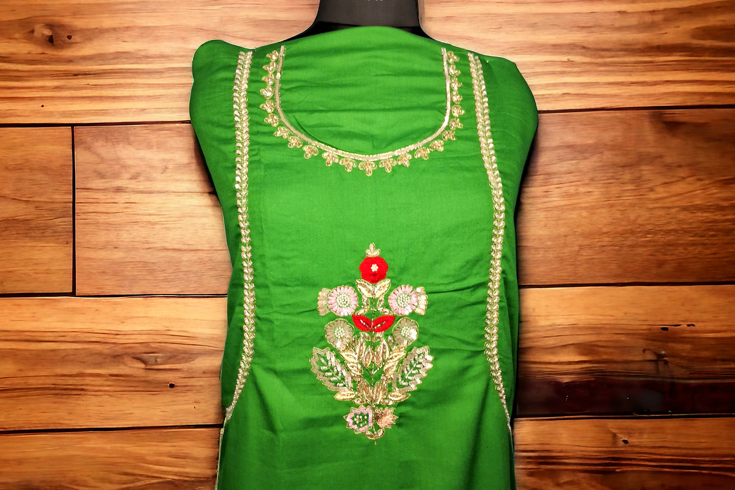 Green zardozi  rayon kurti