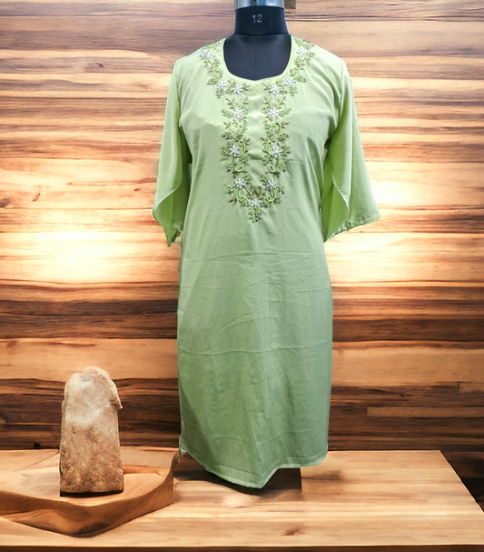 Pista green Silk kurti