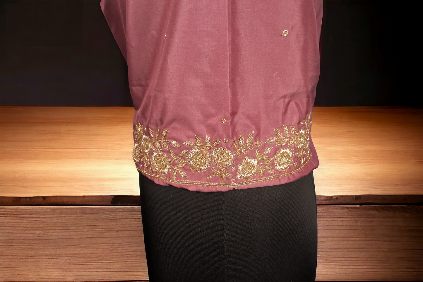 Mauve pure  silk kurti