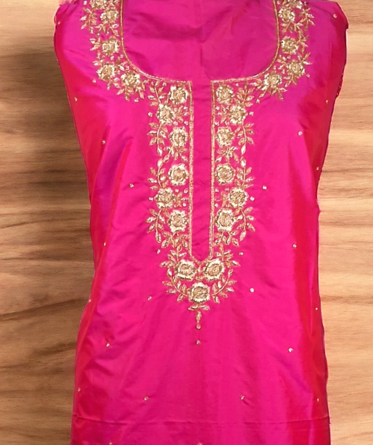 Pink pure silk kurti