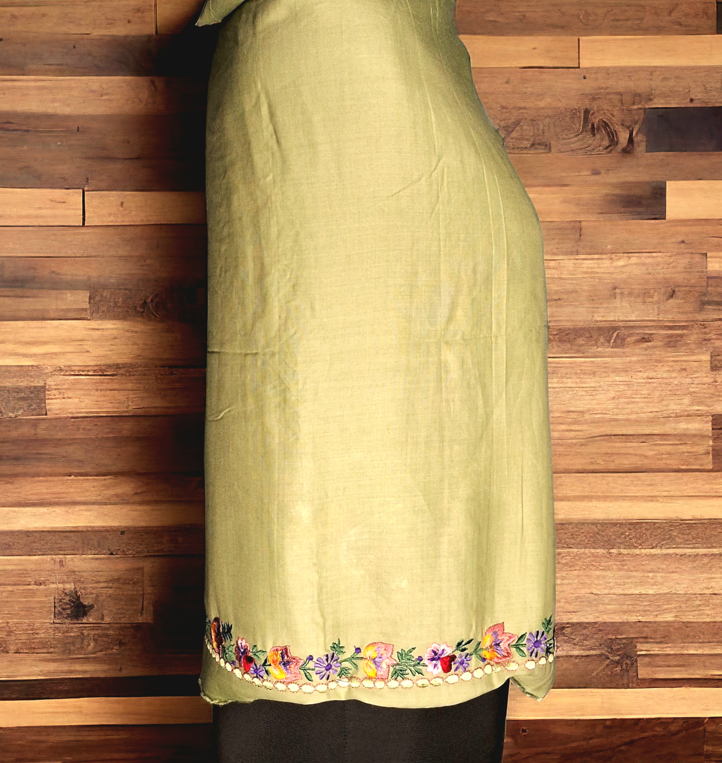 Pista green rayon kurti