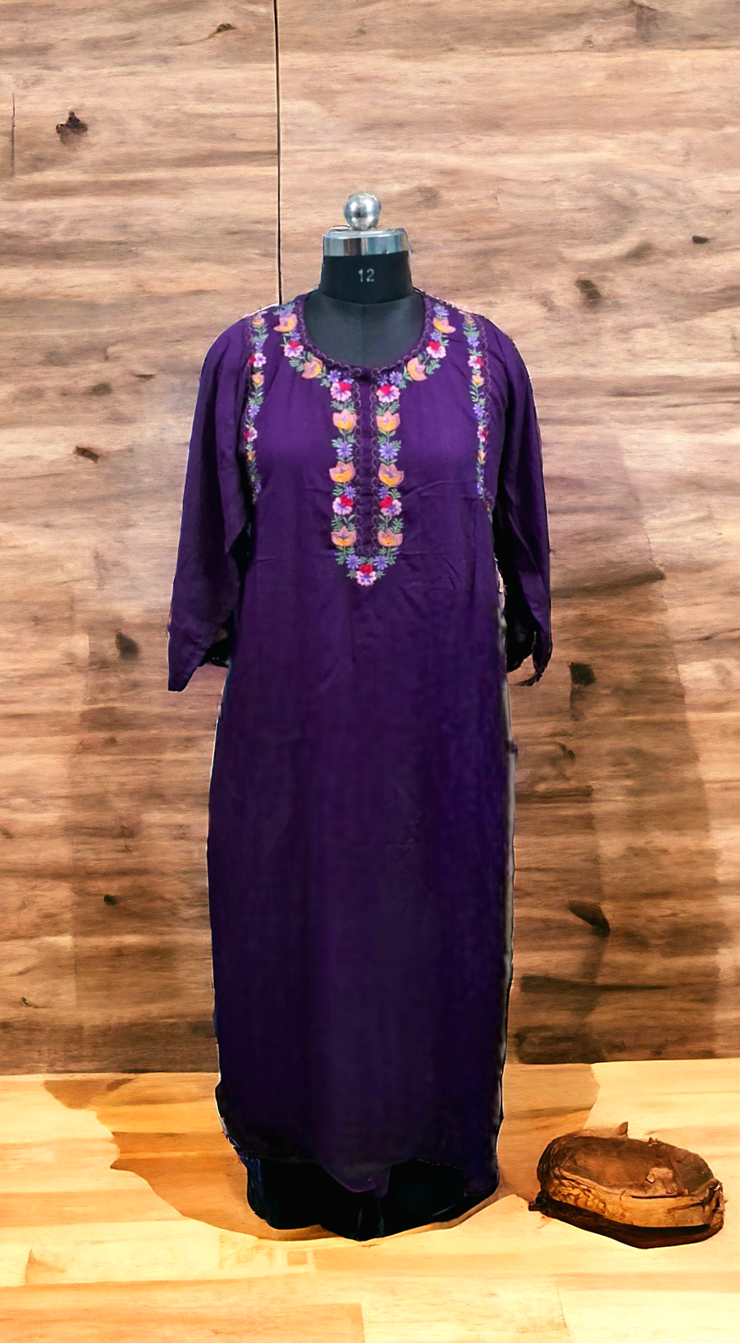 Wine rayon kurti