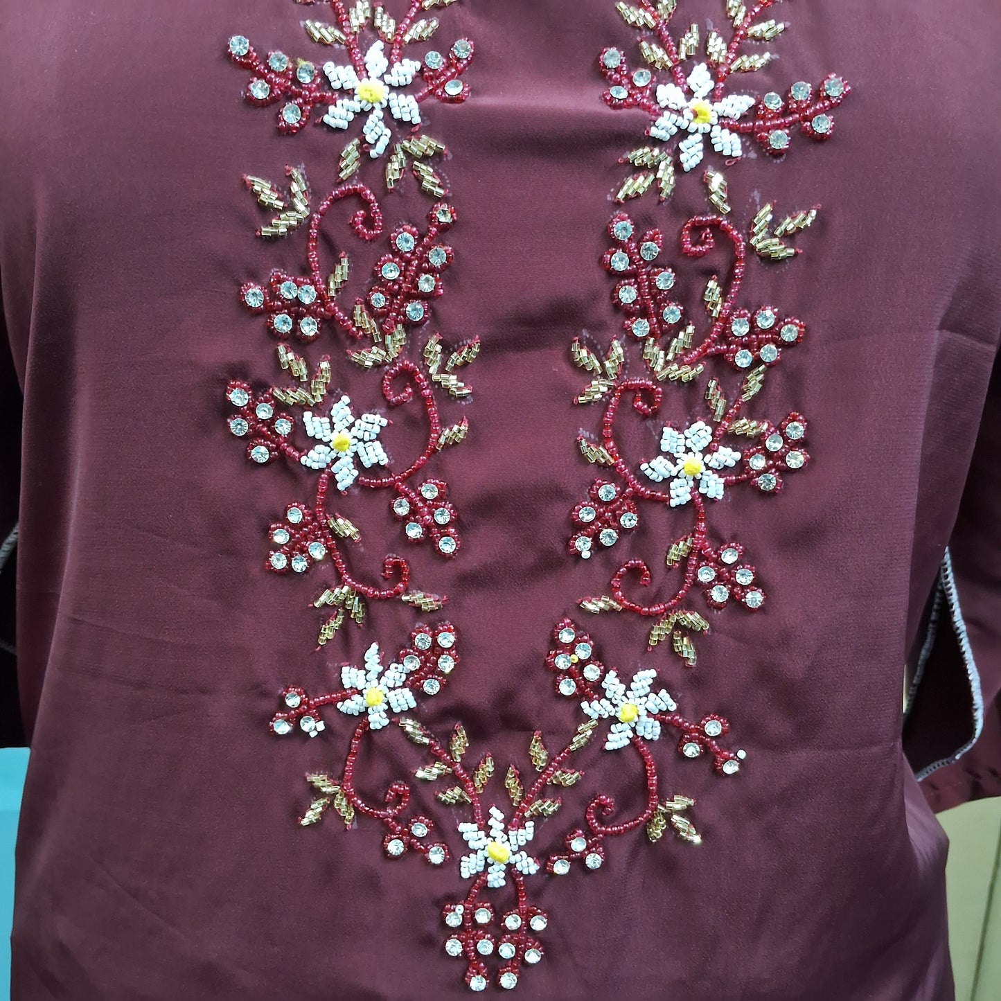 Wine silk kurti