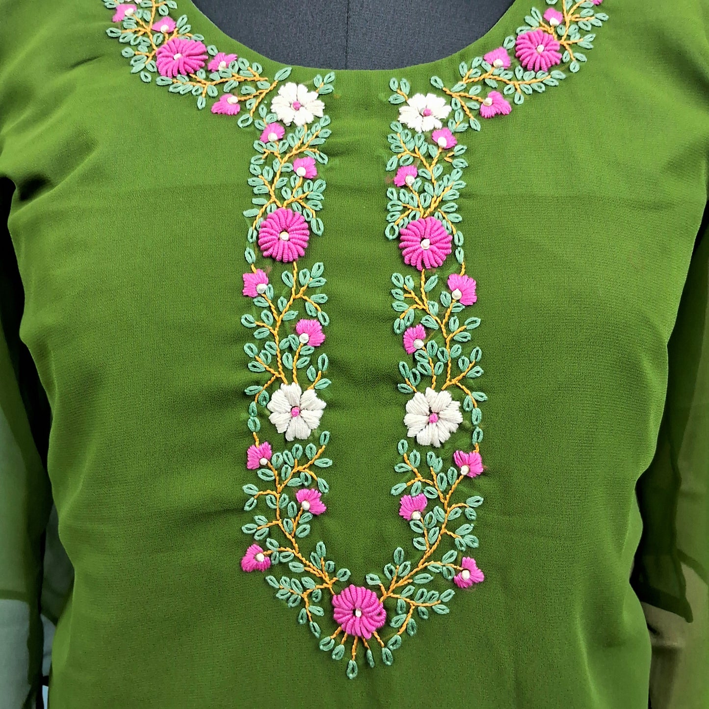 Mehndi green goergette kurti