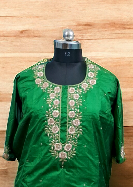 Green pure silk kurti