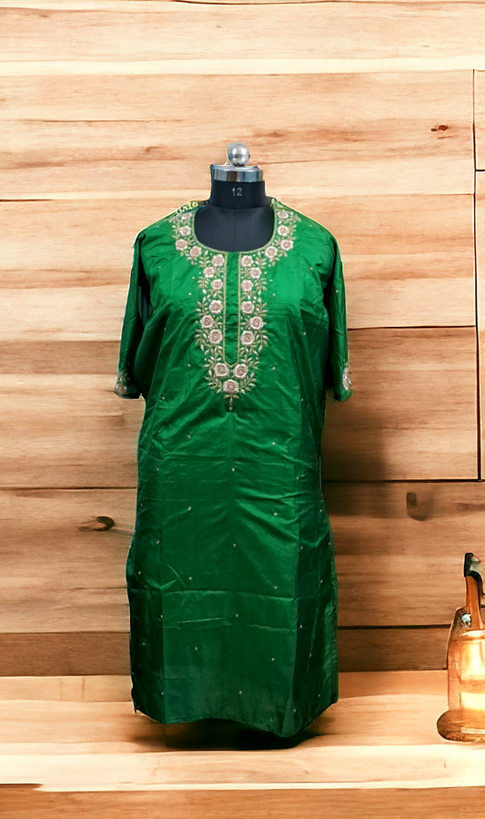 Green pure silk kurti