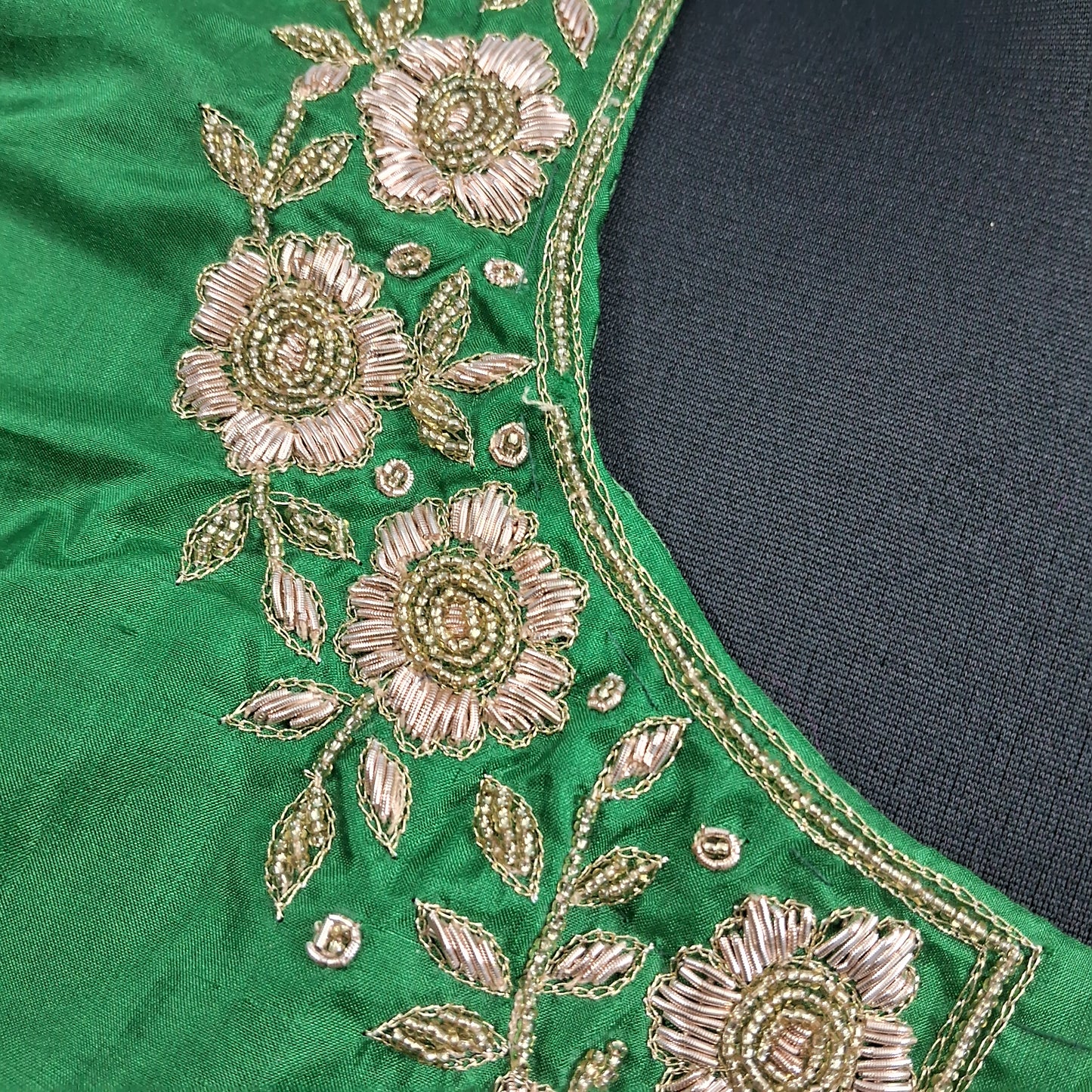 Green pure silk kurti