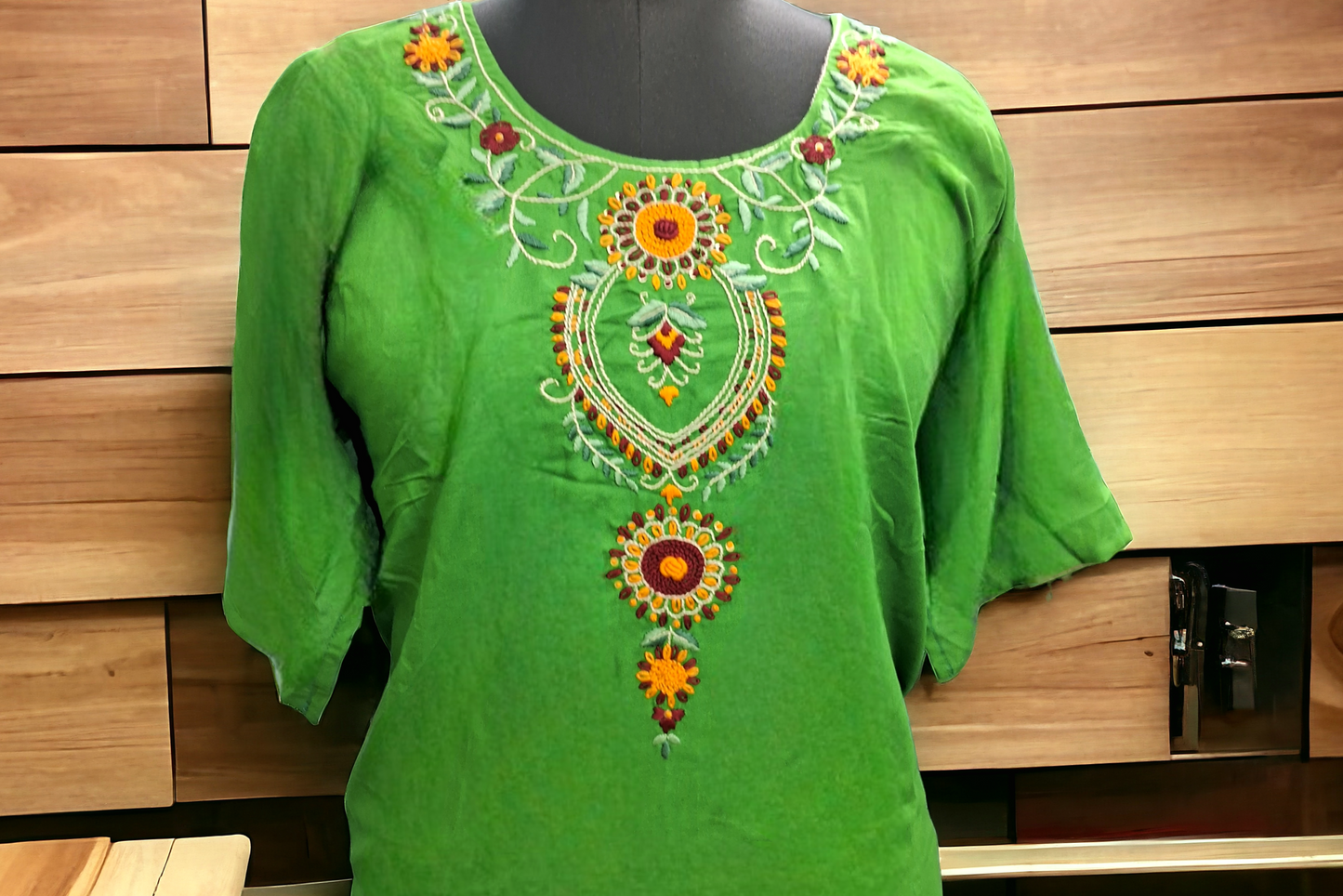 Green rayon kurti