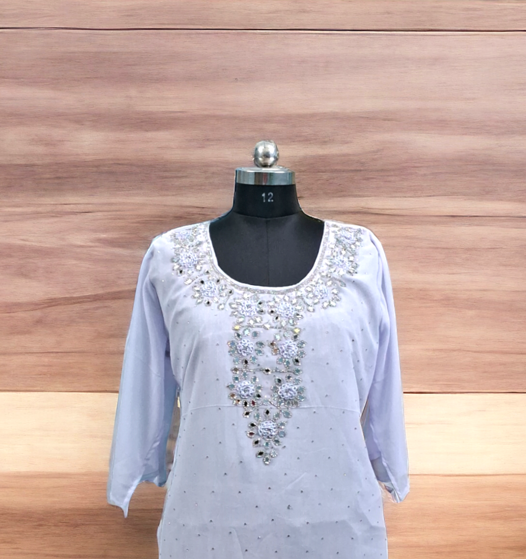 Lavender goergette mirror kurti