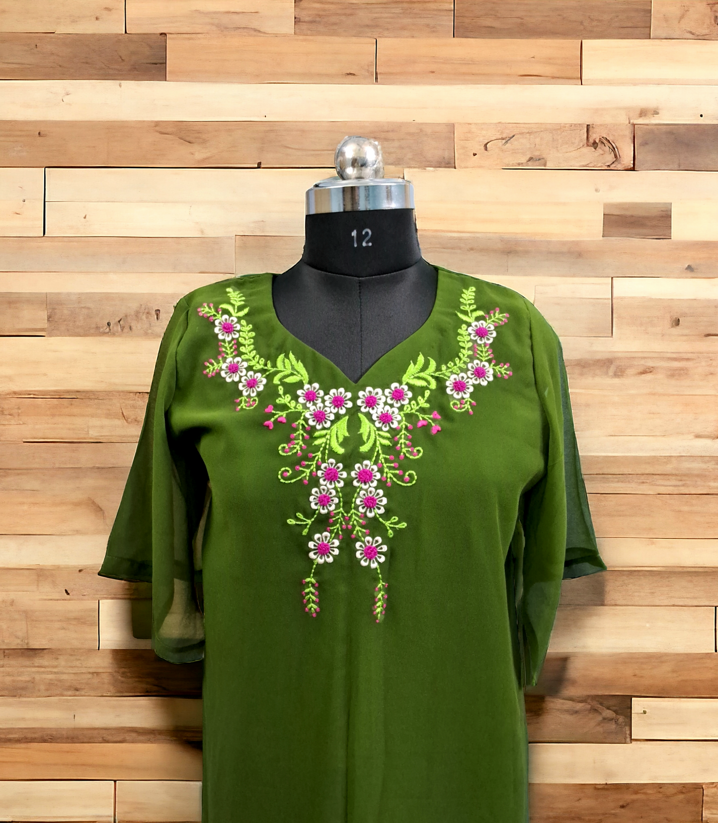 Mehndi green goergette kurti