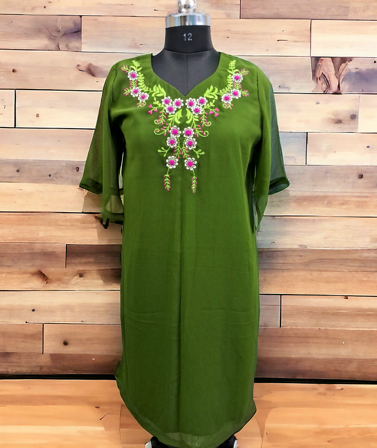 Mehndi green goergette kurti