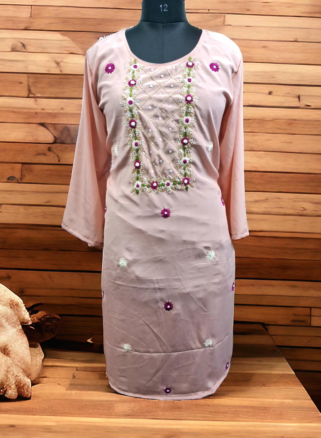 Peach Silk kurti 5