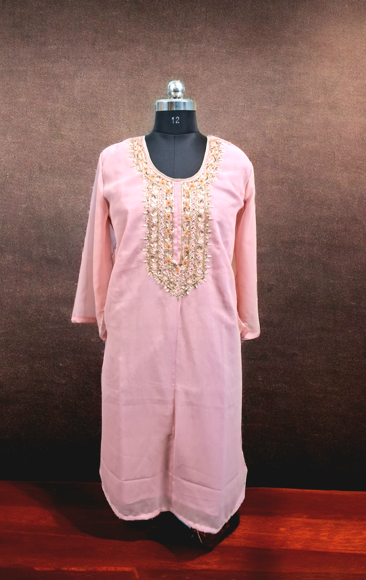 Peach Goergette Kurti 5