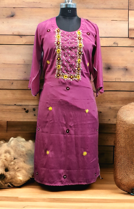 Pink Silk kurti