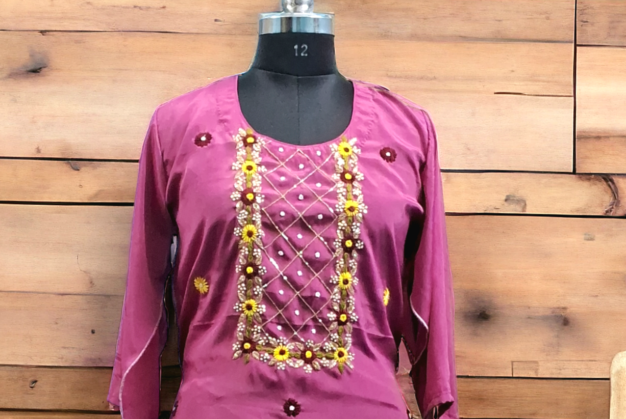 Pink Silk kurti