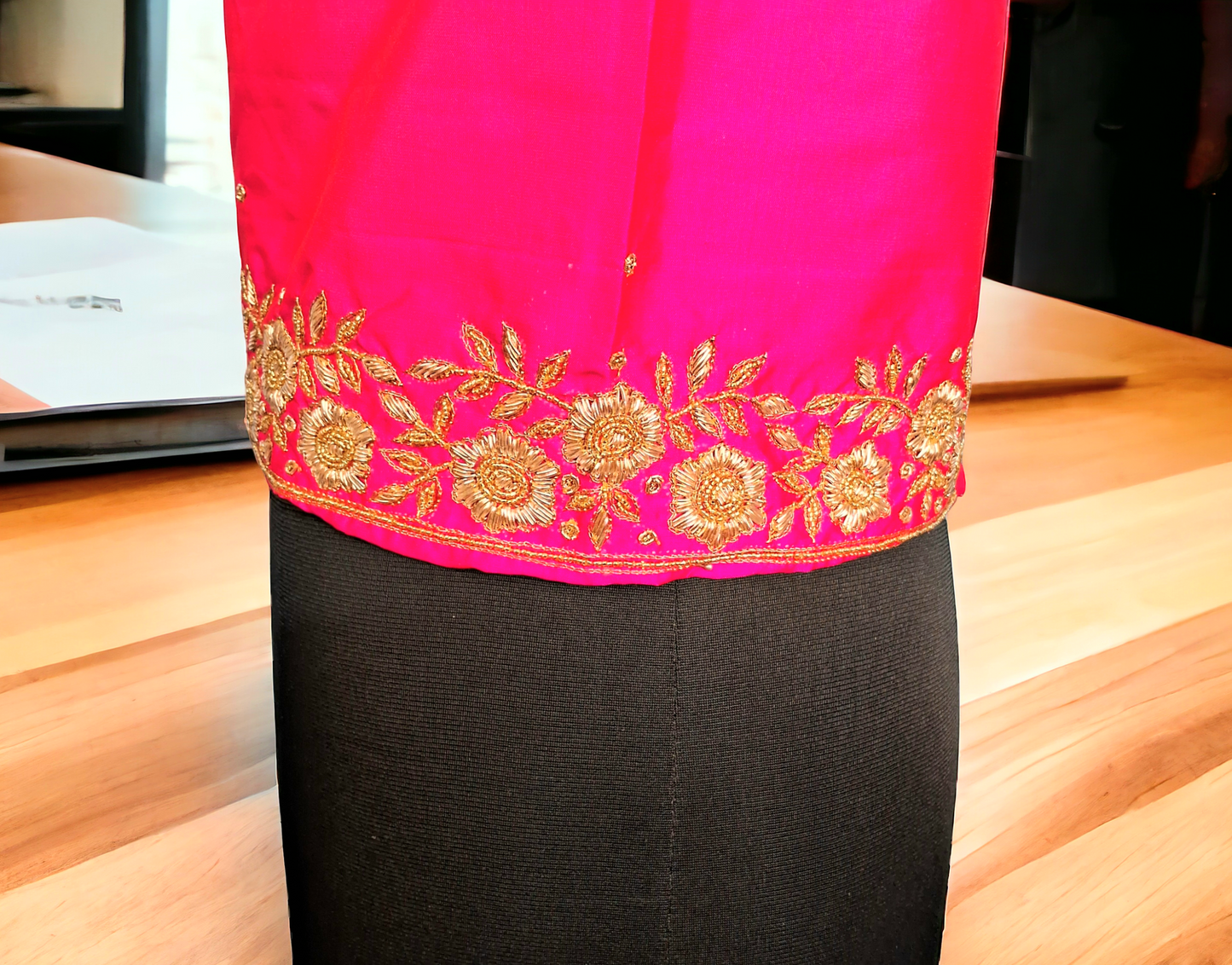 Pink pure silk kurti