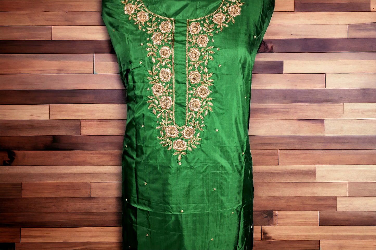 Green pure silk kurti