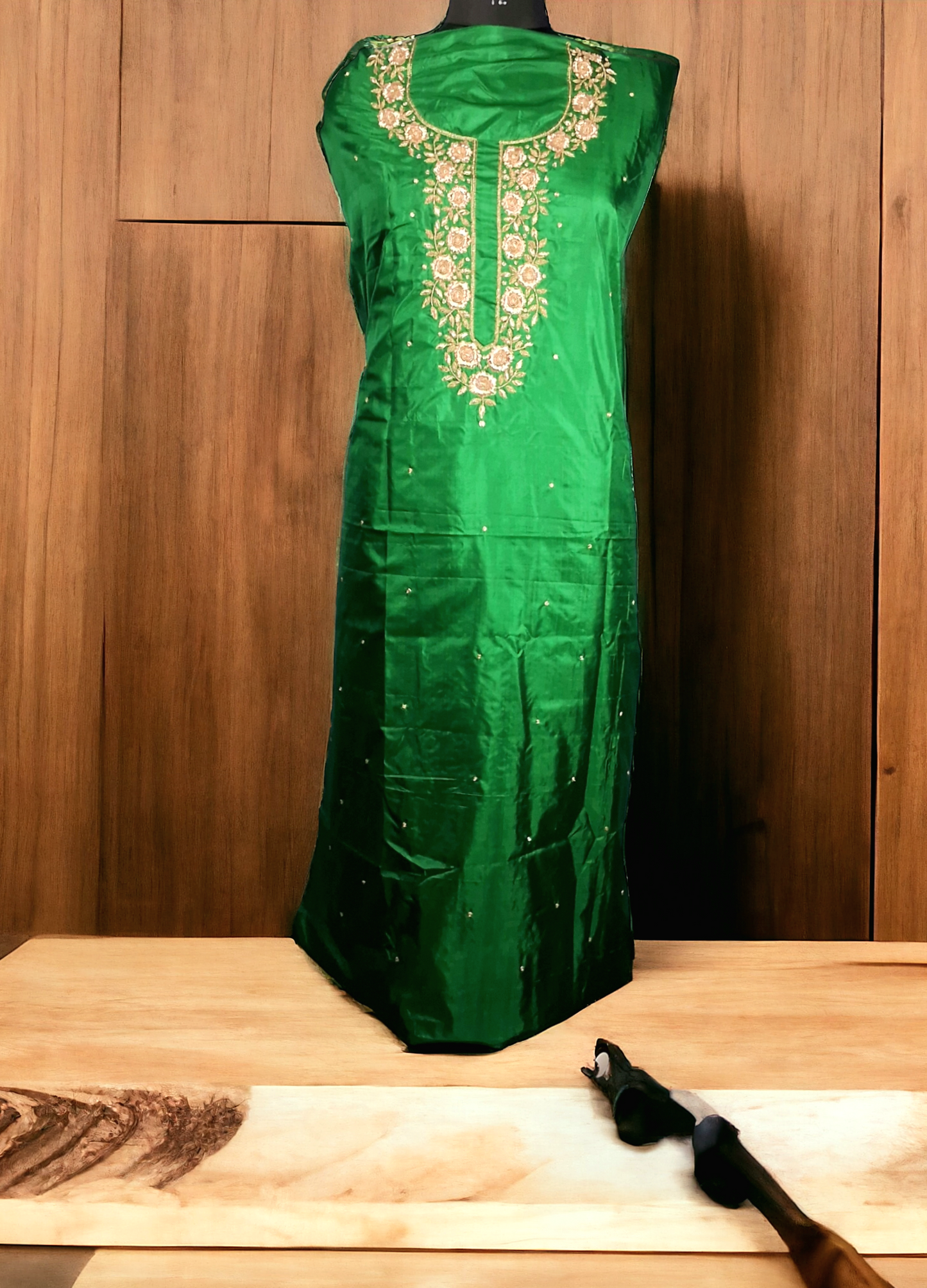 Green pure silk kurti