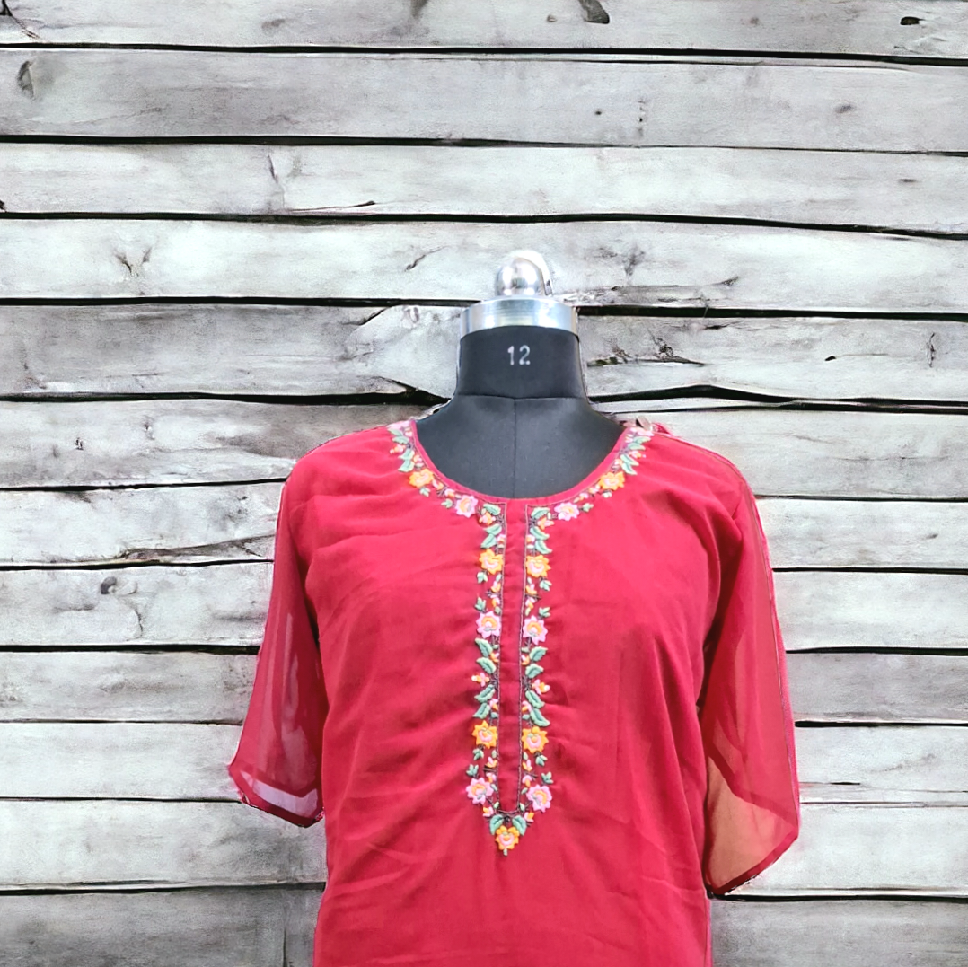 Red goergette kurti