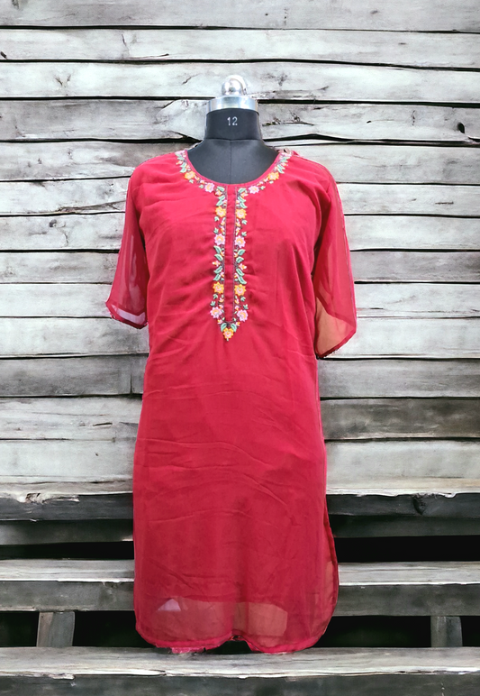 Red goergette kurti