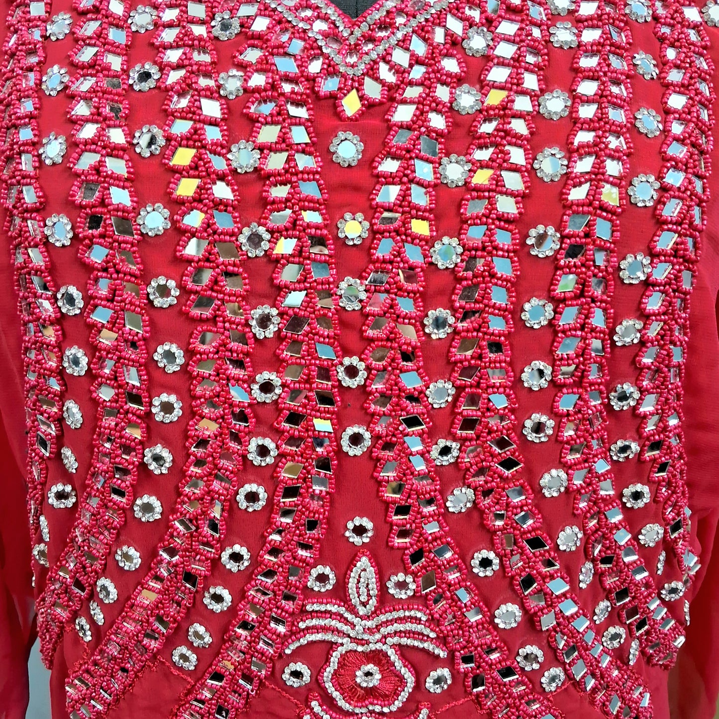 Red  Mirror Goergette kurti