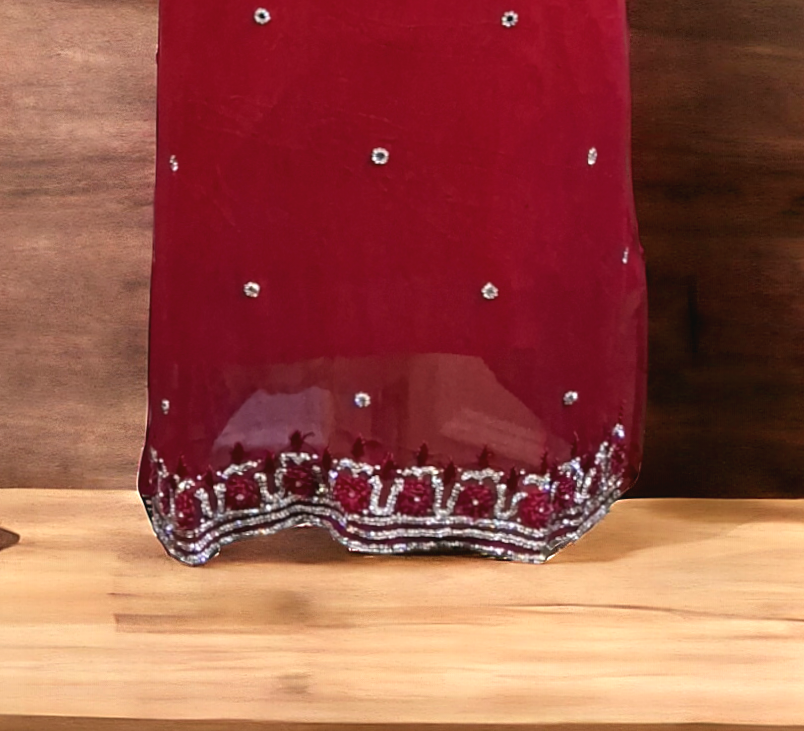 Red mirror goergette kurti