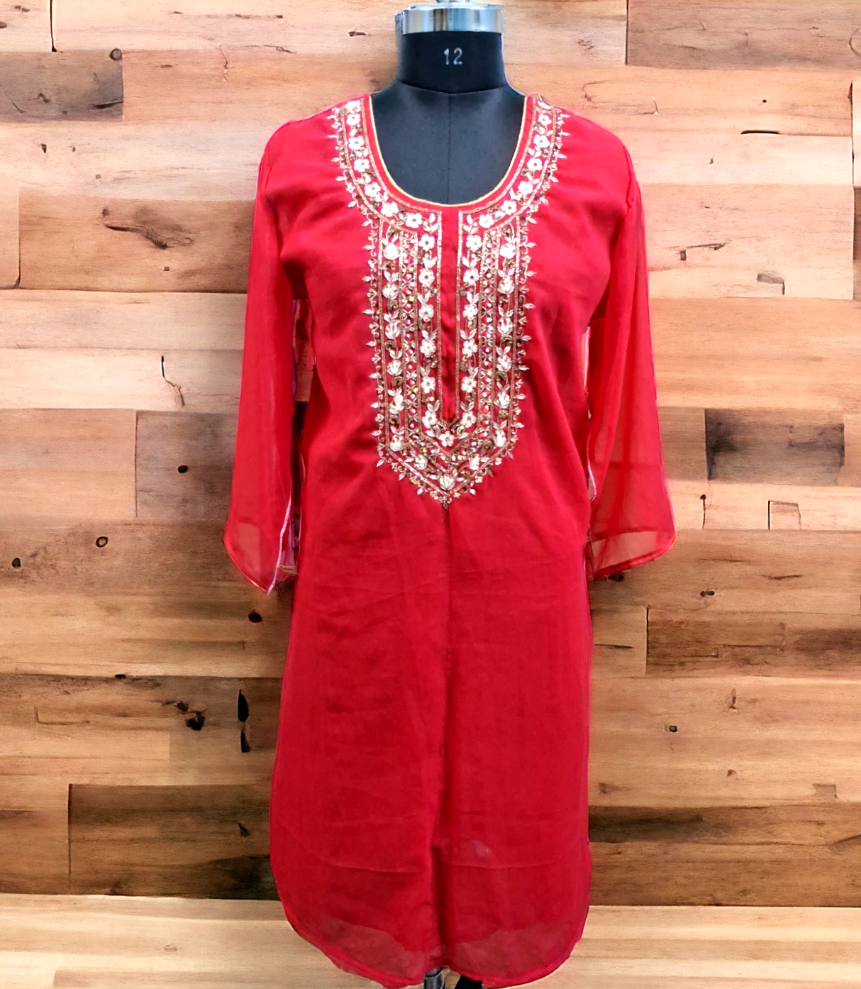 Red Goergette kurti