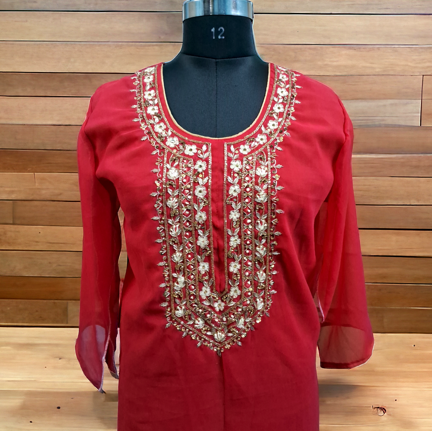 Red Goergette kurti