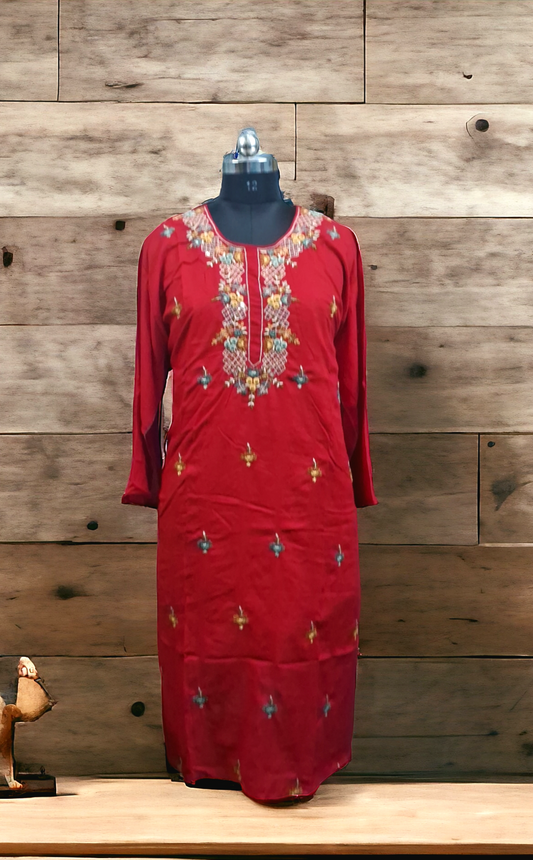 Red rayon kurti