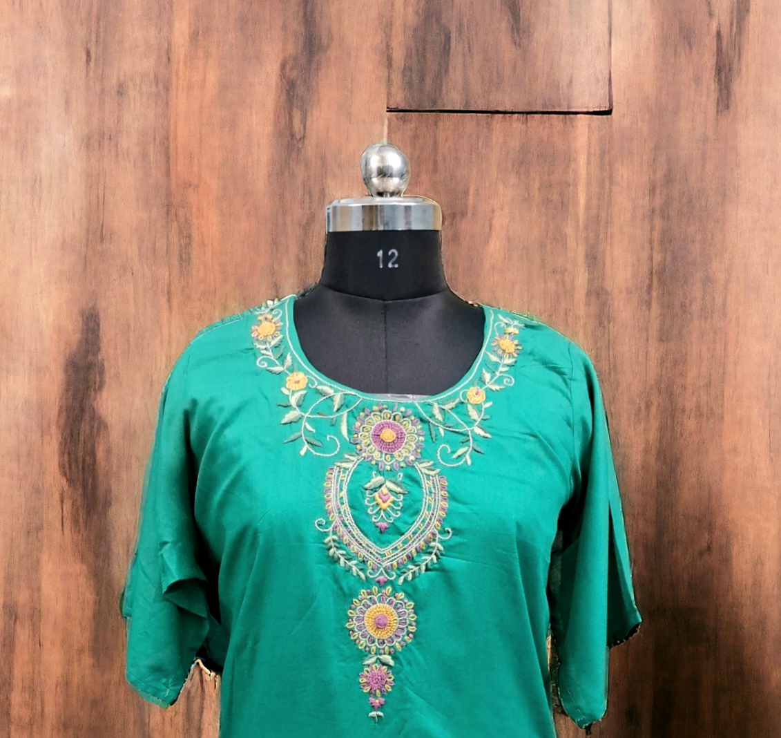 Turquoise blue ryon kurti