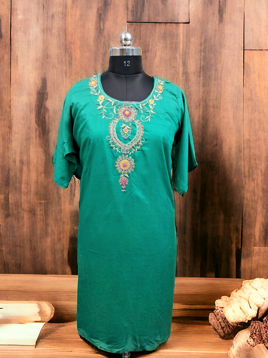 Turquoise blue ryon kurti