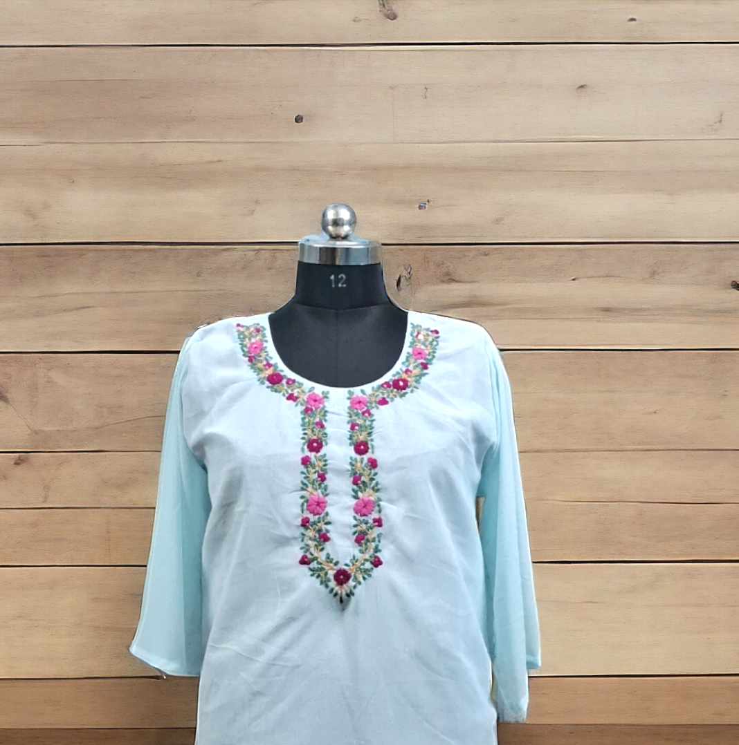 Sky blue goergette kurti