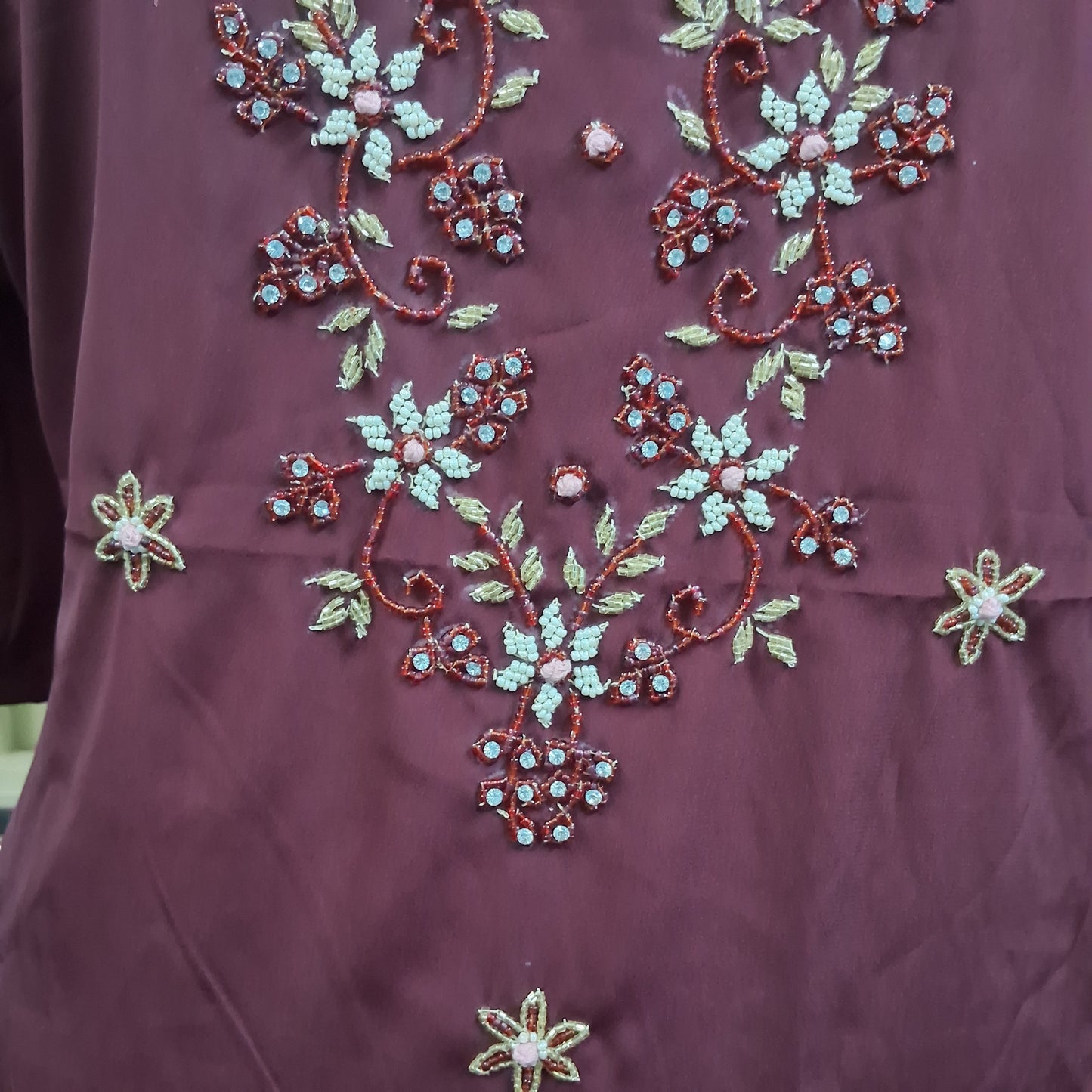 Wine silk kurti