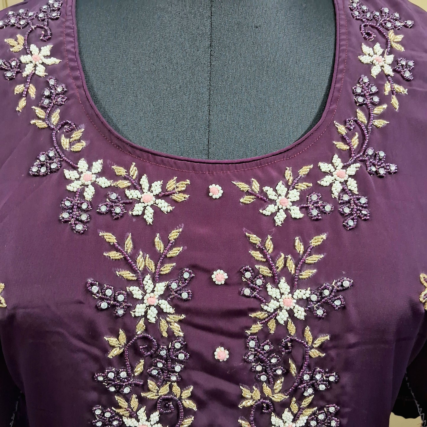 Wine silk kurti