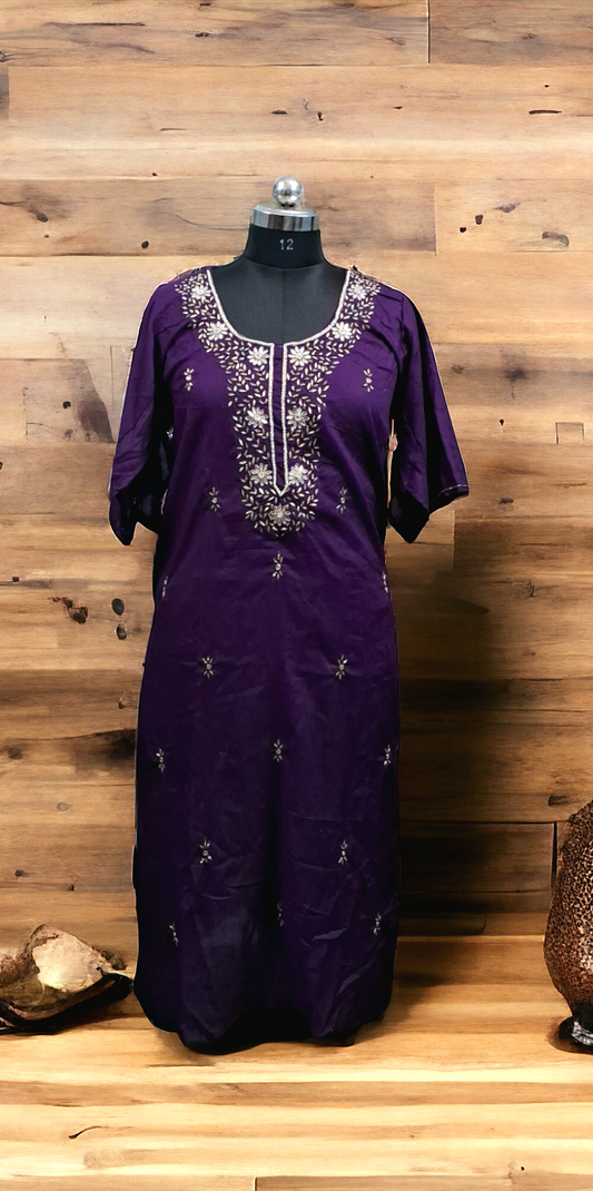 Wine rayon kurti