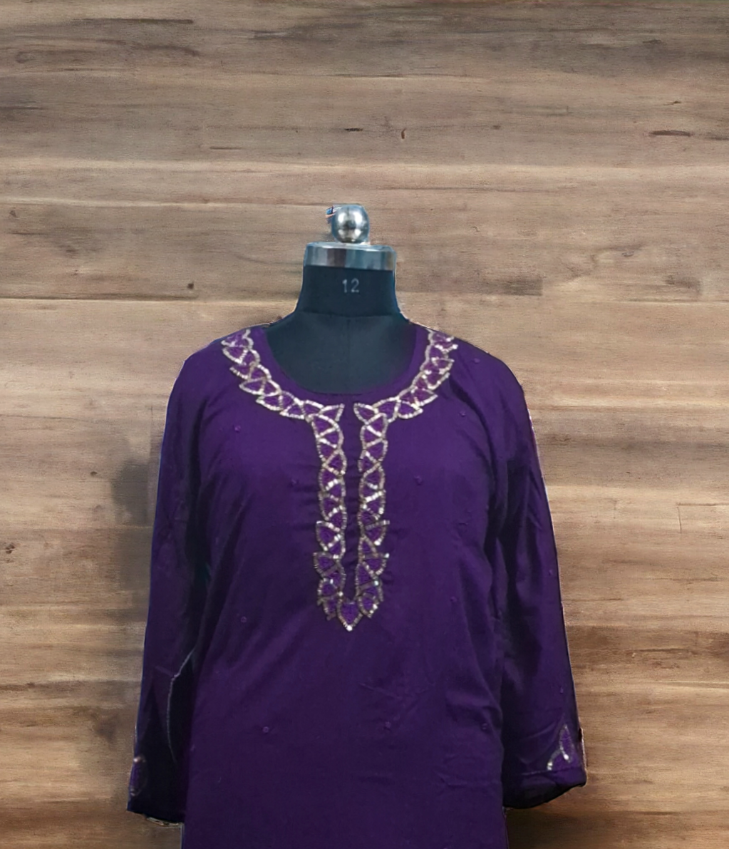 Wine rayon kurti