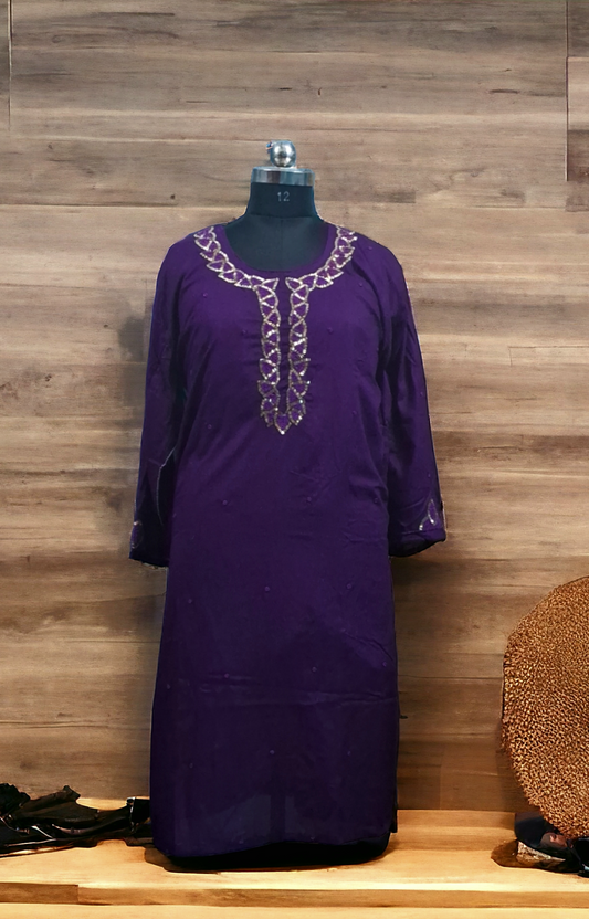 Wine rayon kurti